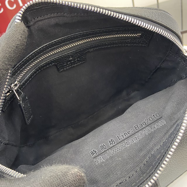 Gucci專櫃古馳最新款原廠皮飾織帶小號男士斜挎包 jh2424型號：816751